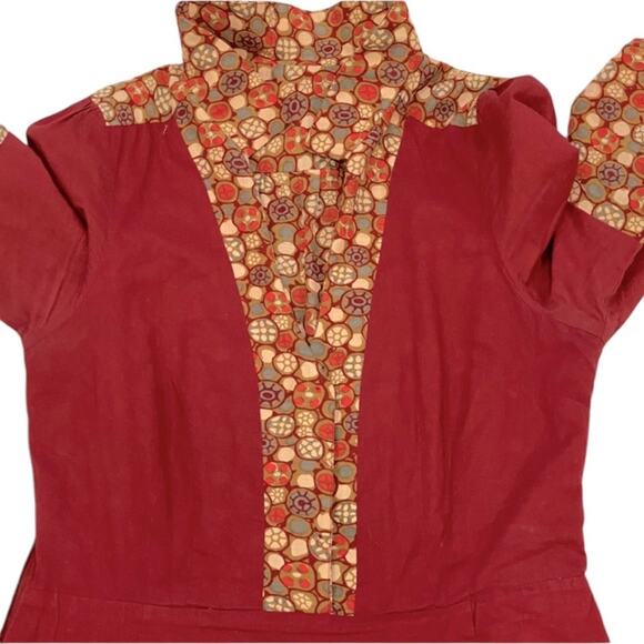 Anthropologie Small Retro Dress Boho Fall Cotton 50s style Edme & Esyllte Art - Picture 16 of 17